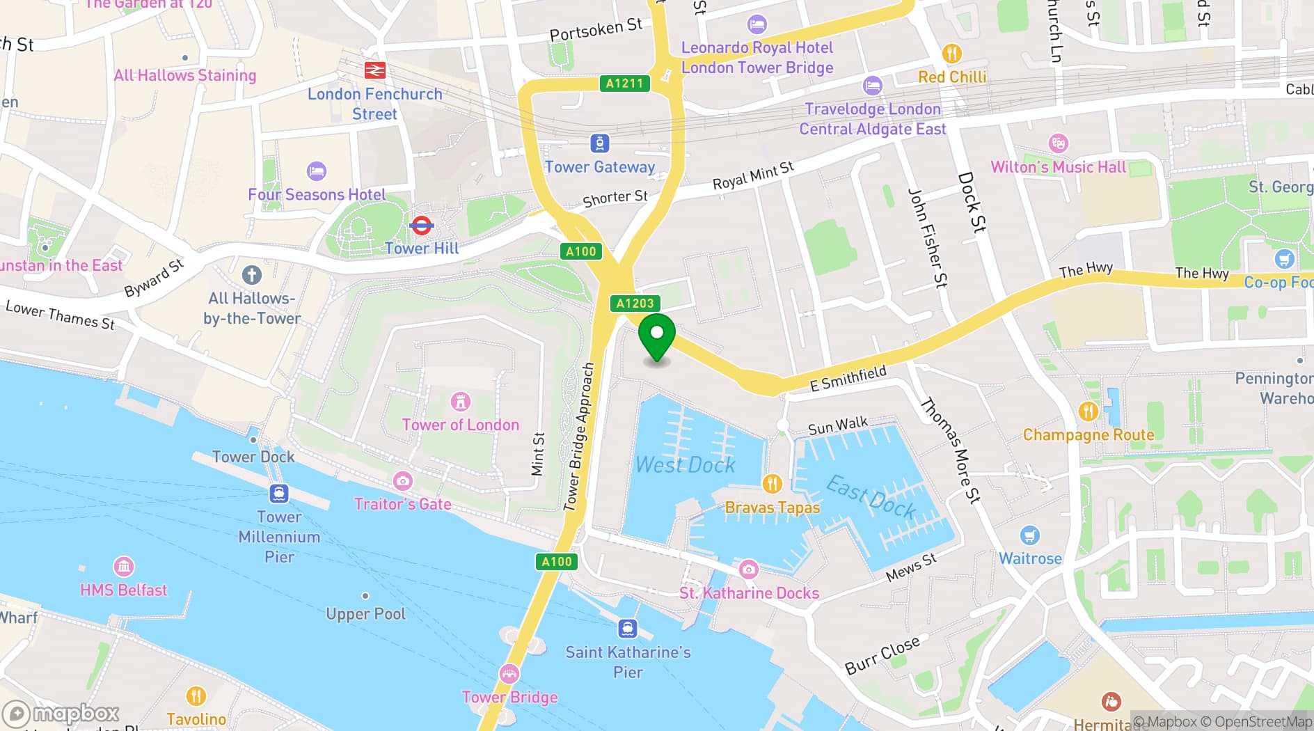 Map showing Café Rouge London SKD