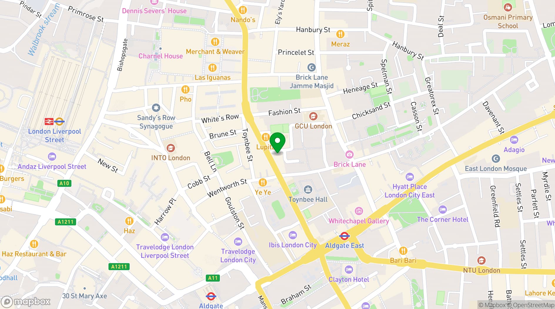 Map showing HotBox London