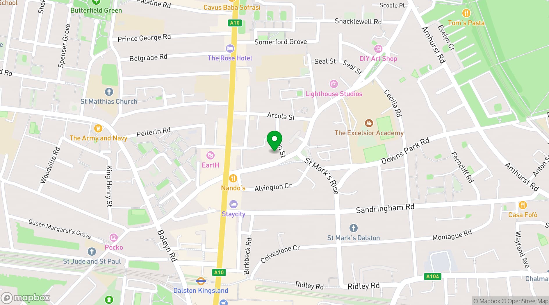 Map showing The Holy Art
