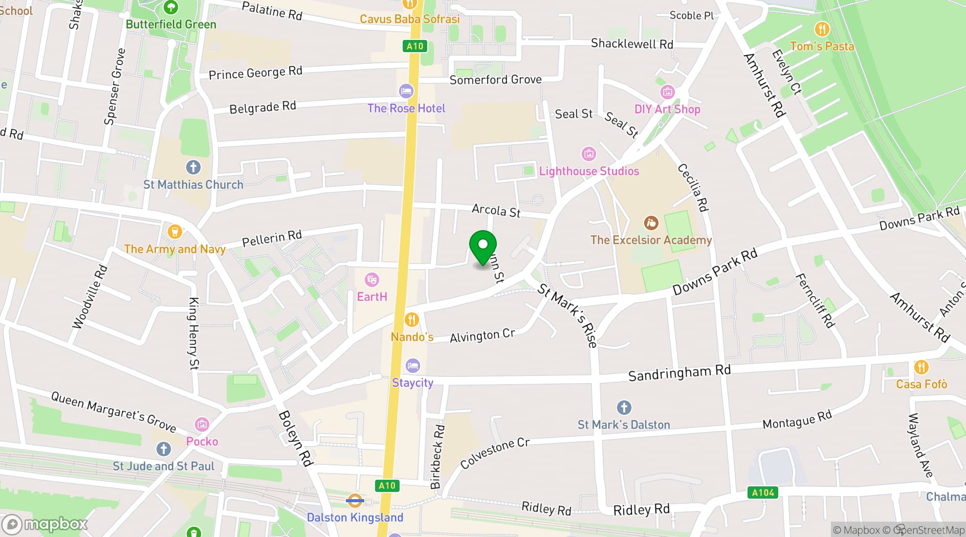 Map showing Ginette French Café