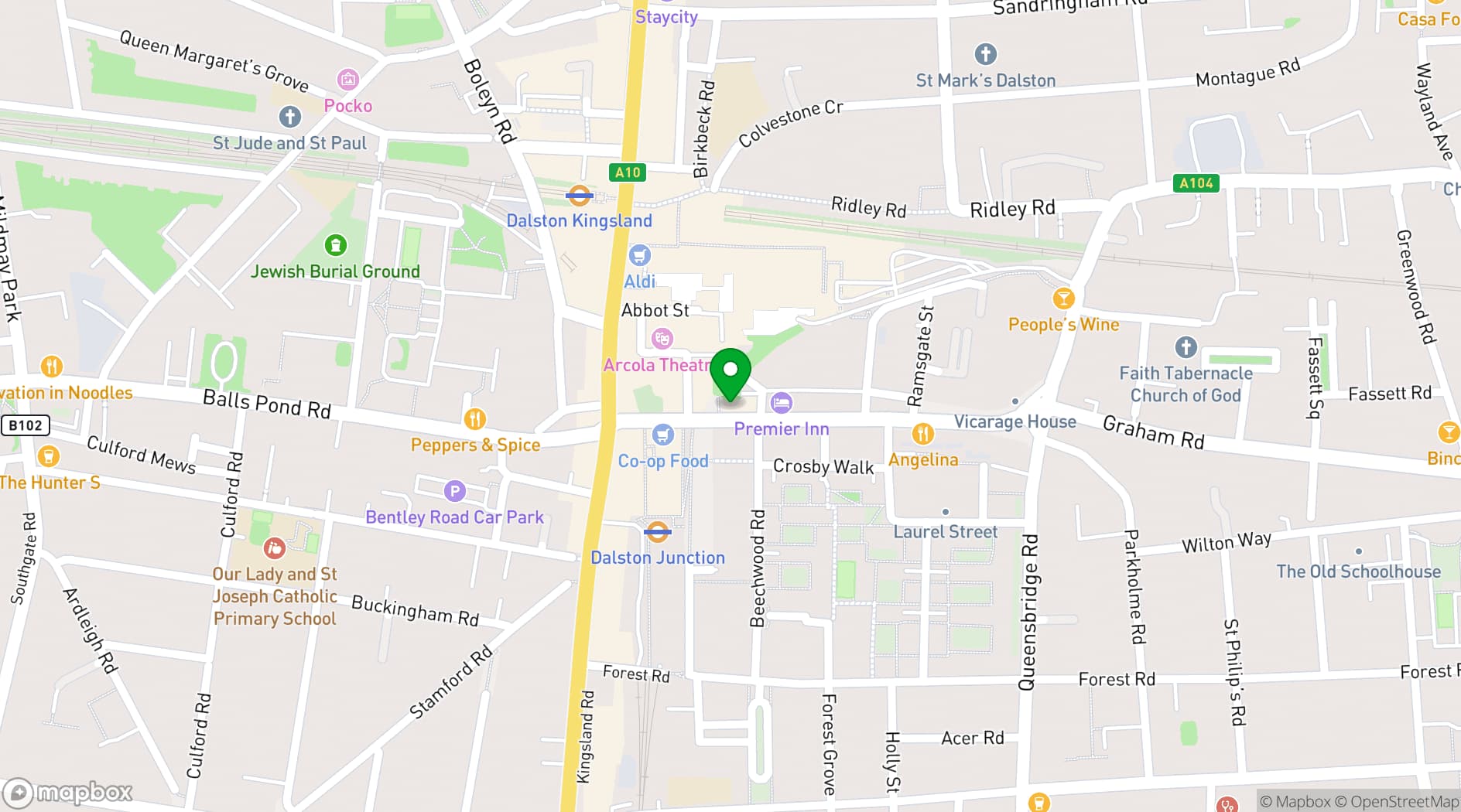 Map showing Farrs Dalston