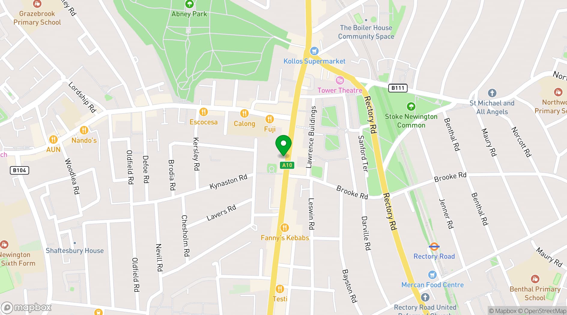 Map showing one four seven