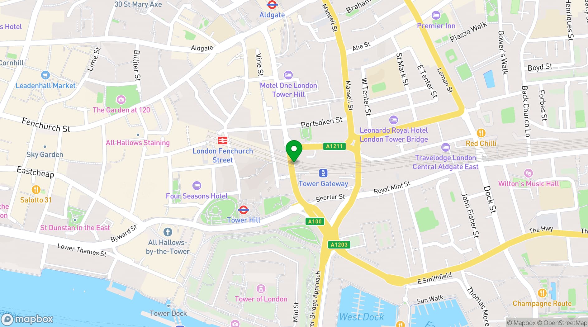 Map showing The Minories
