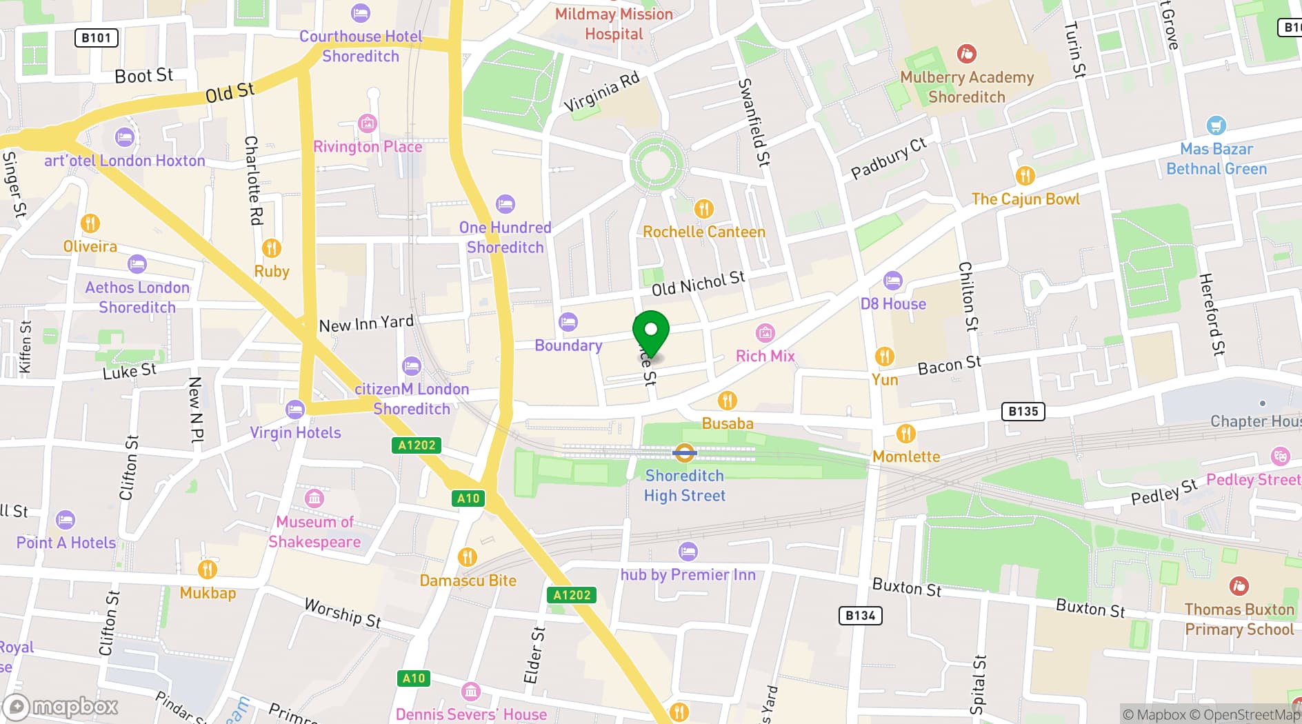 Map showing The Rogue Room