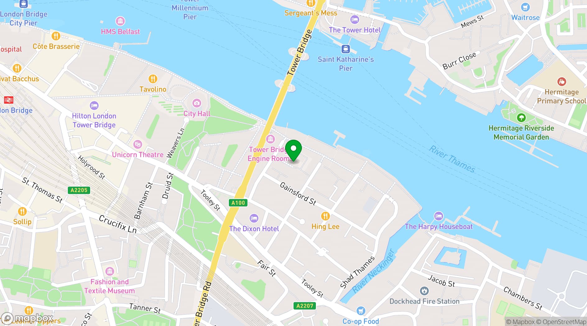 Map showing Thames Luxury Charters