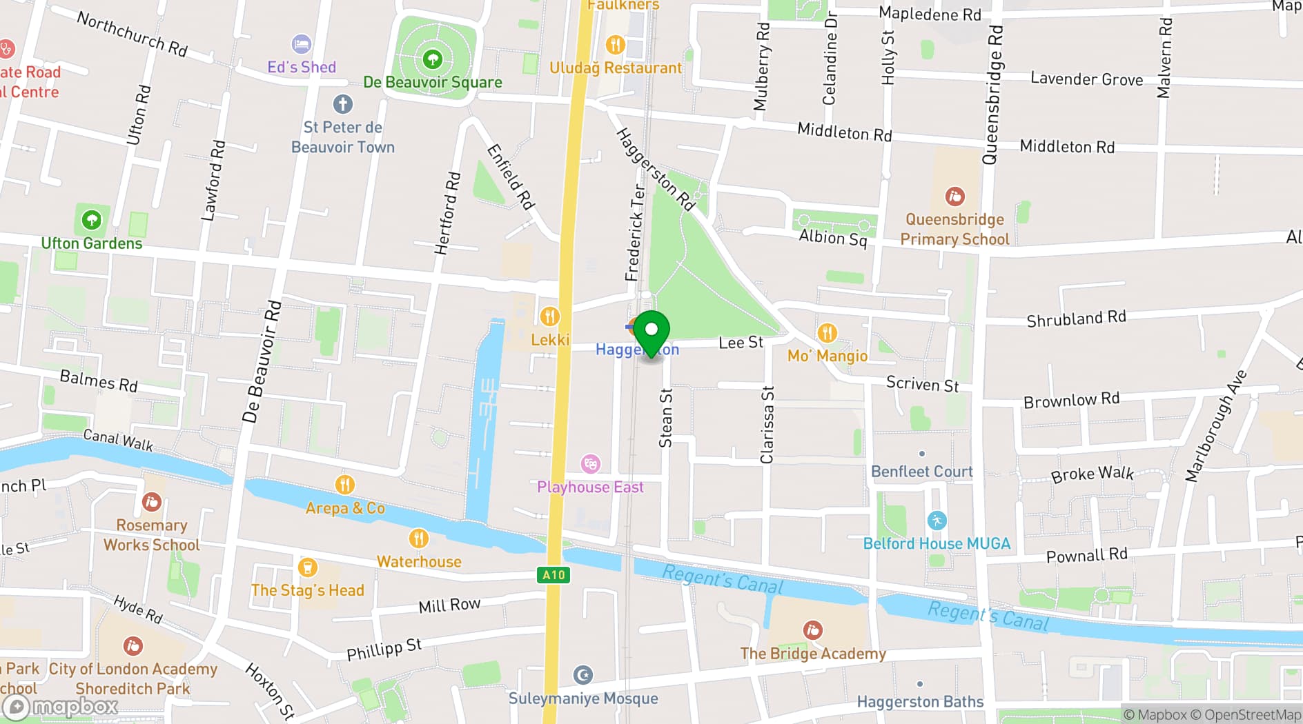 Map showing The Big London Bake East