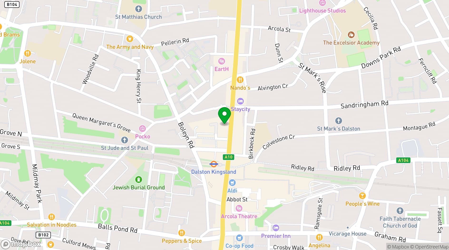 Map showing Colony Dalston