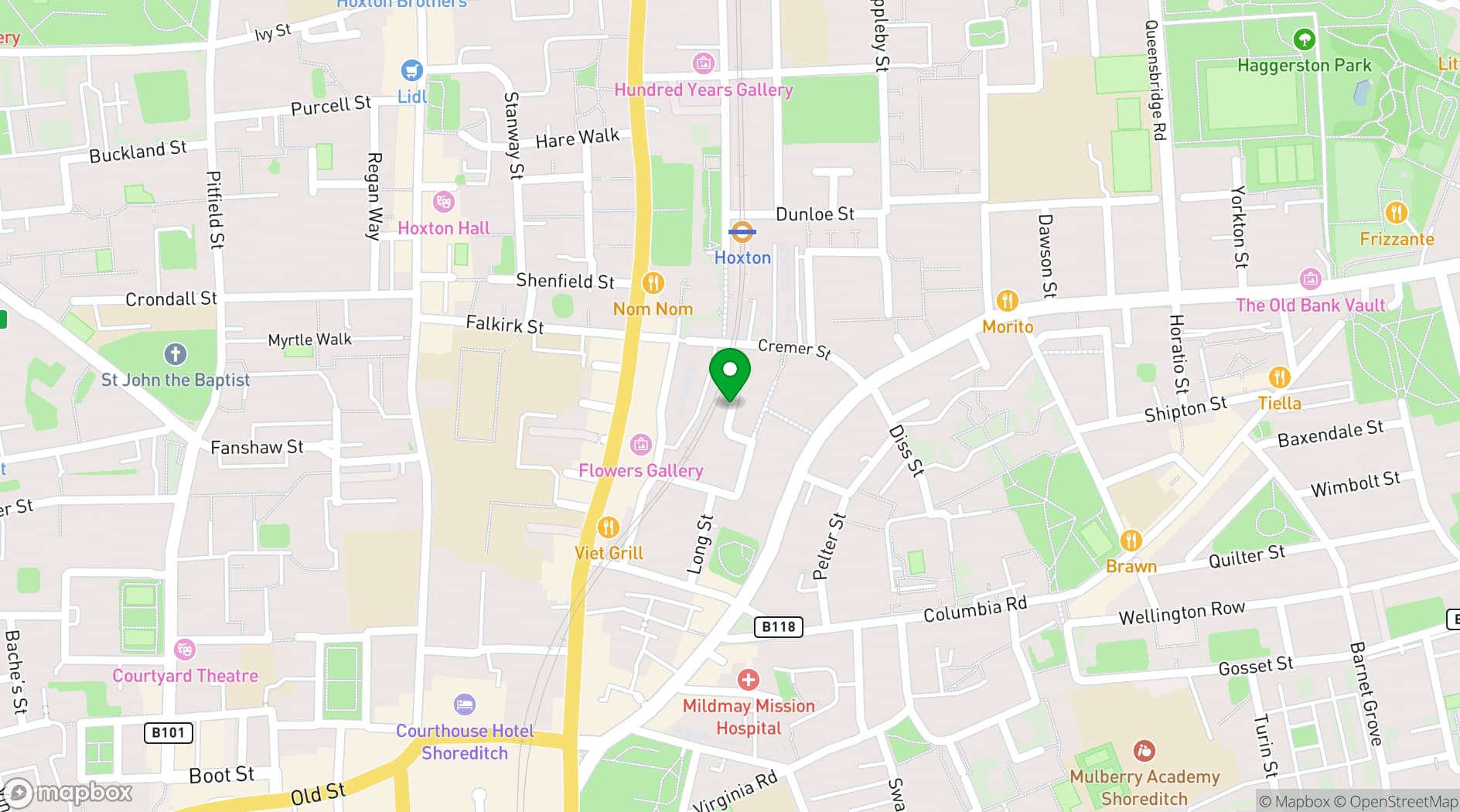 Map showing MOTEL Studios