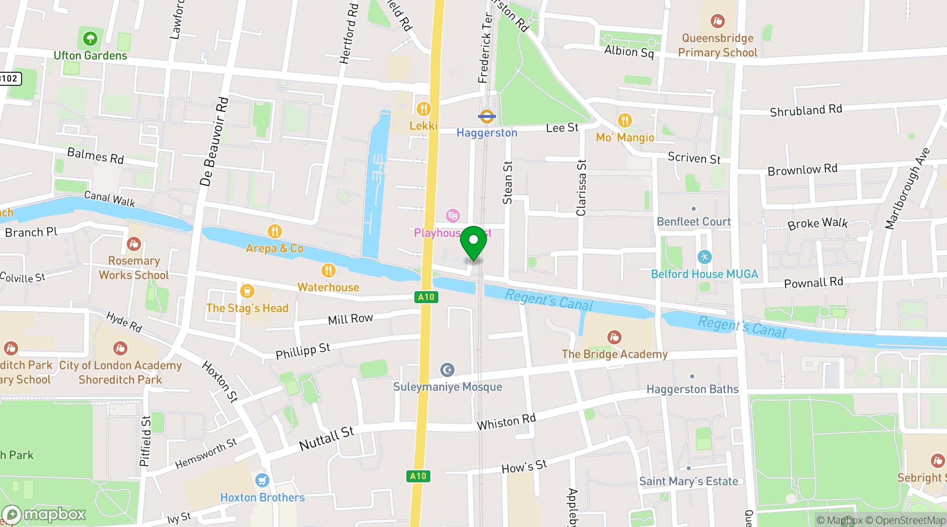 Map showing Signature Brew Haggerston