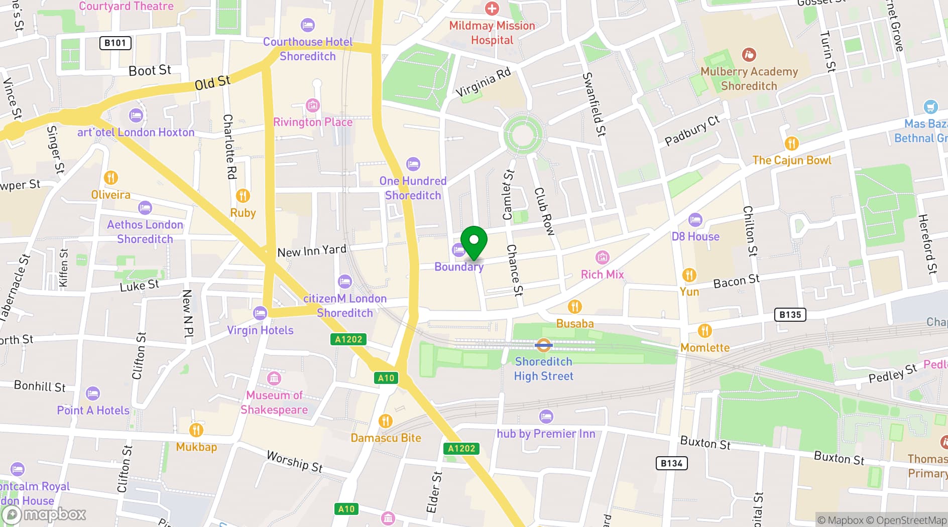 Map showing White Rabbit Studios