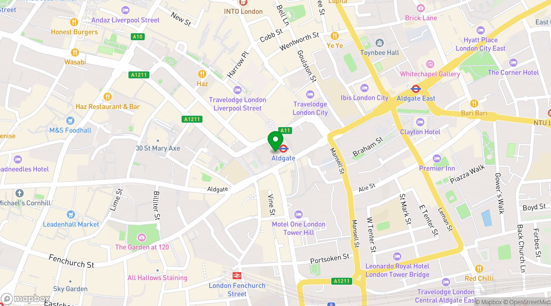 Map showing Hotel Saint London