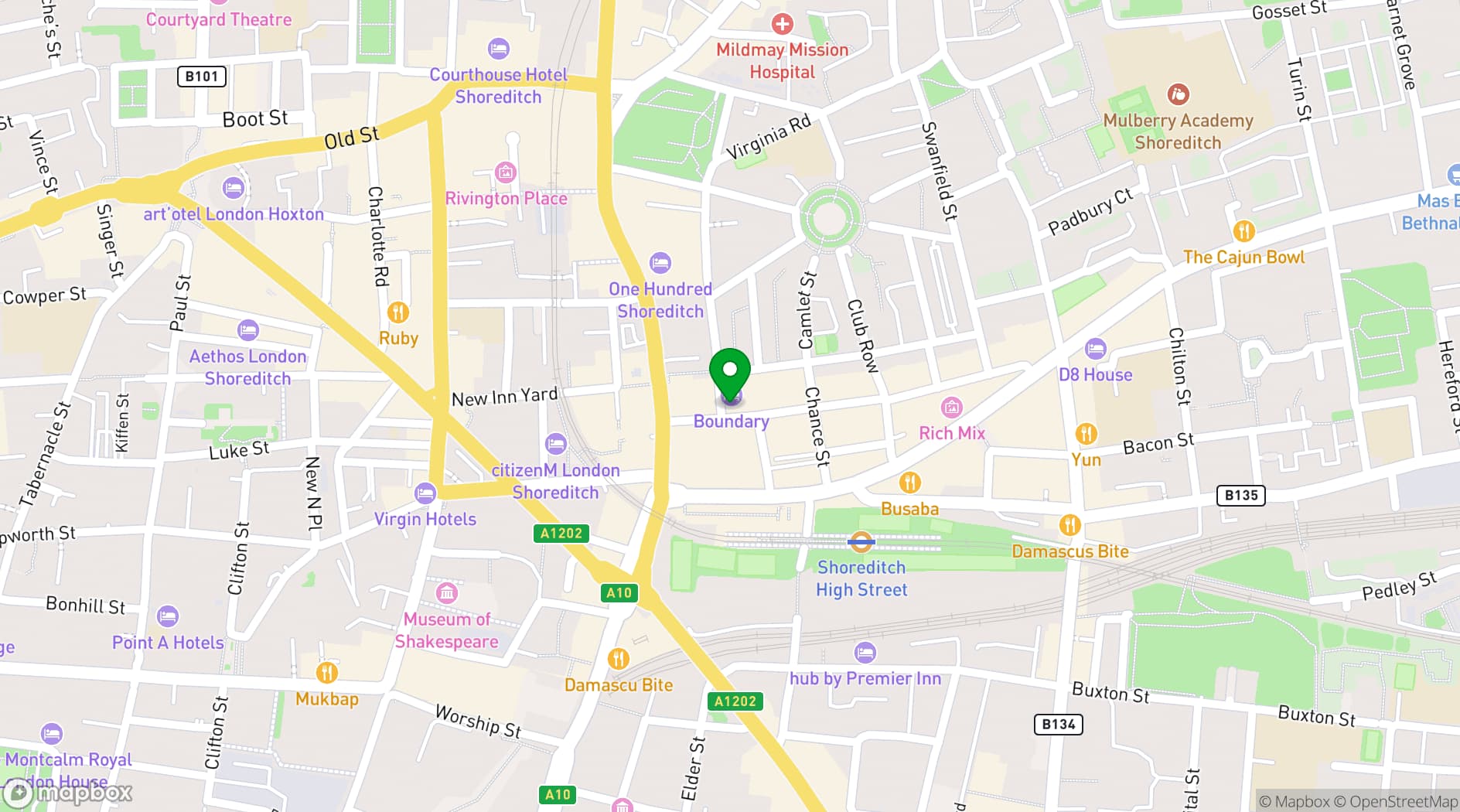 Map showing Boundary London