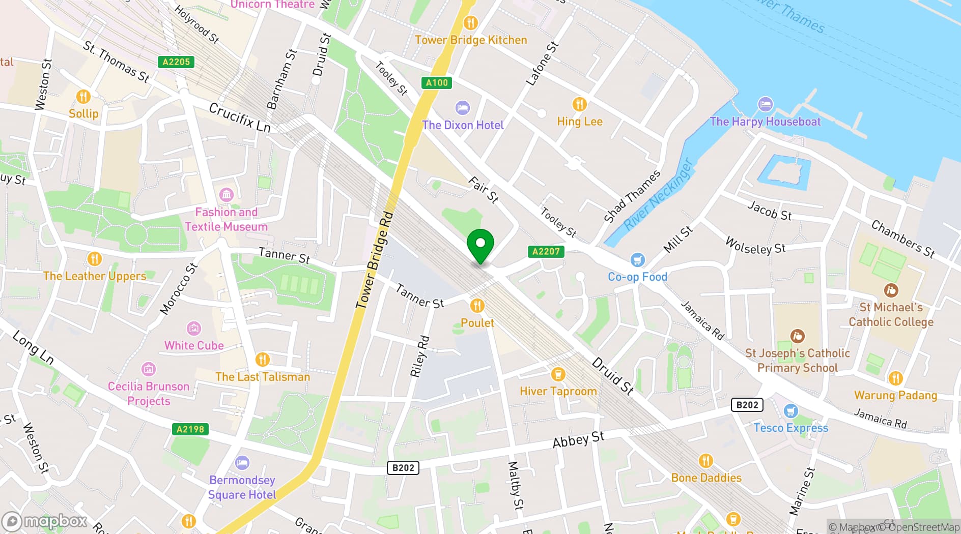 Map showing The Doodle Bar Bermondsey