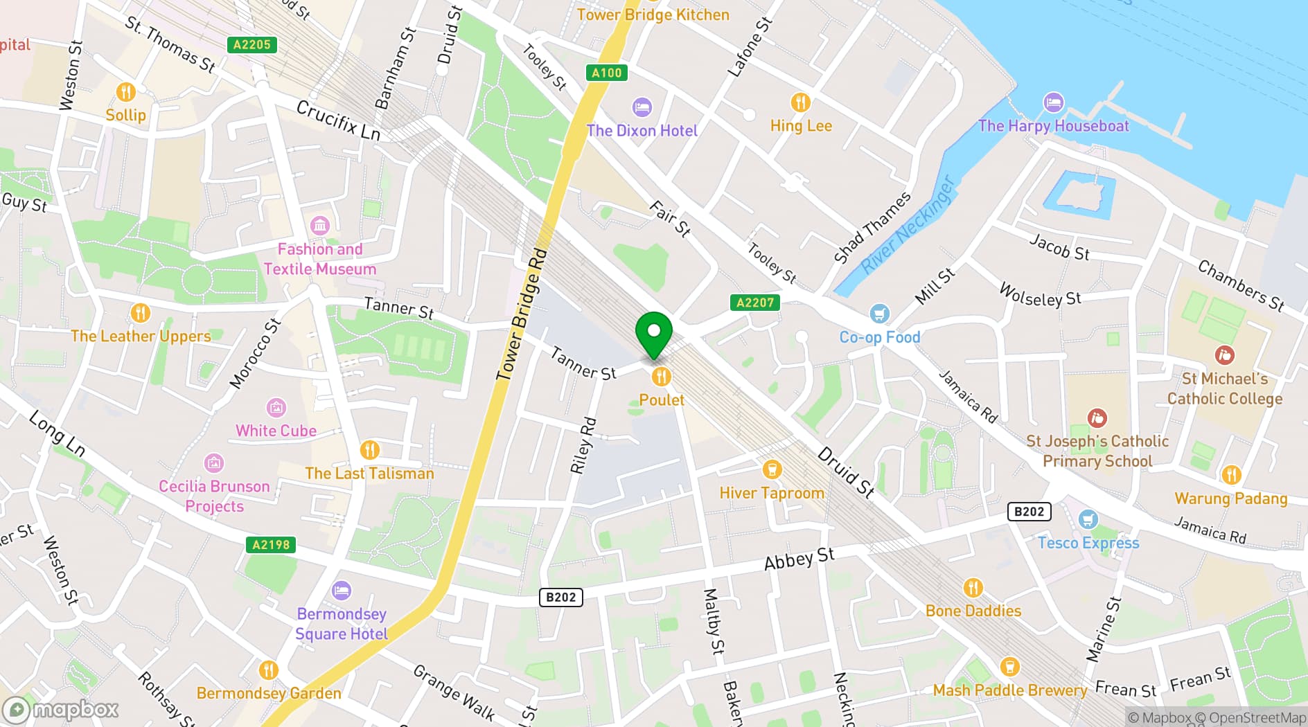 Map showing Maltby Street Wine Houe