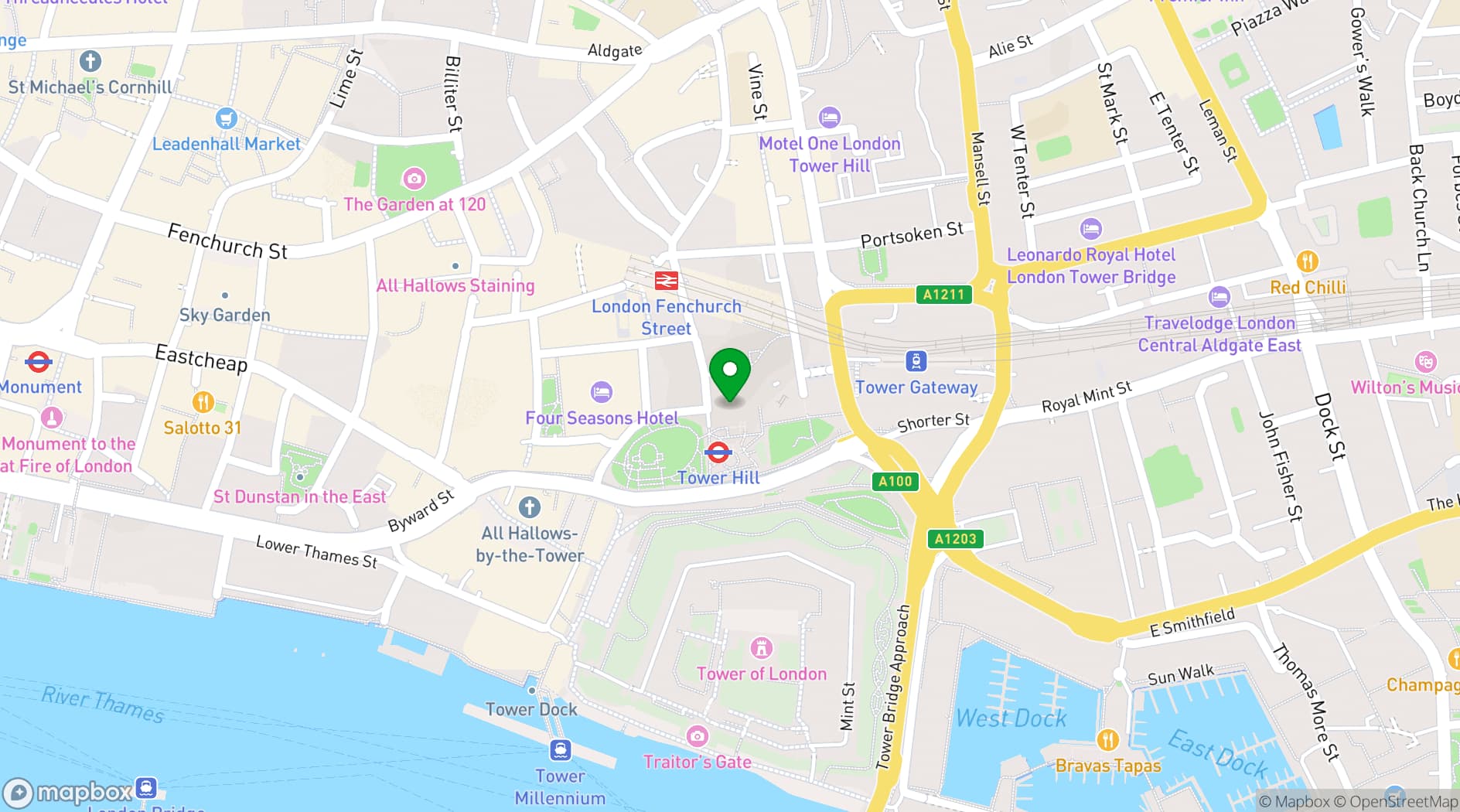 Map showing cloudM Tower of London
