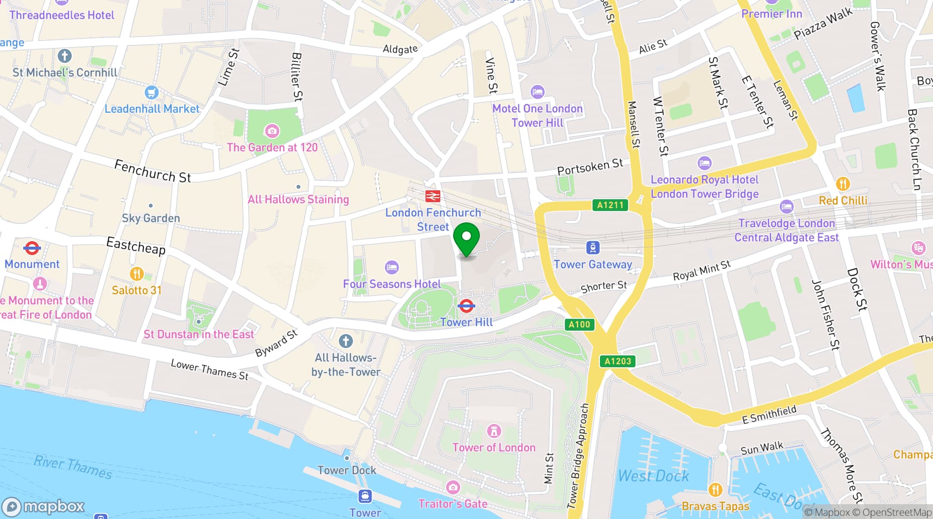 Map showing The Wine Library