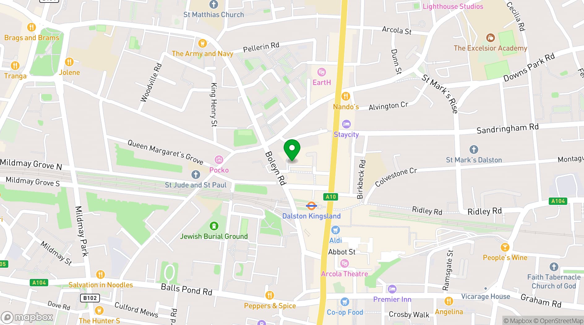 Map showing Stamford Studio