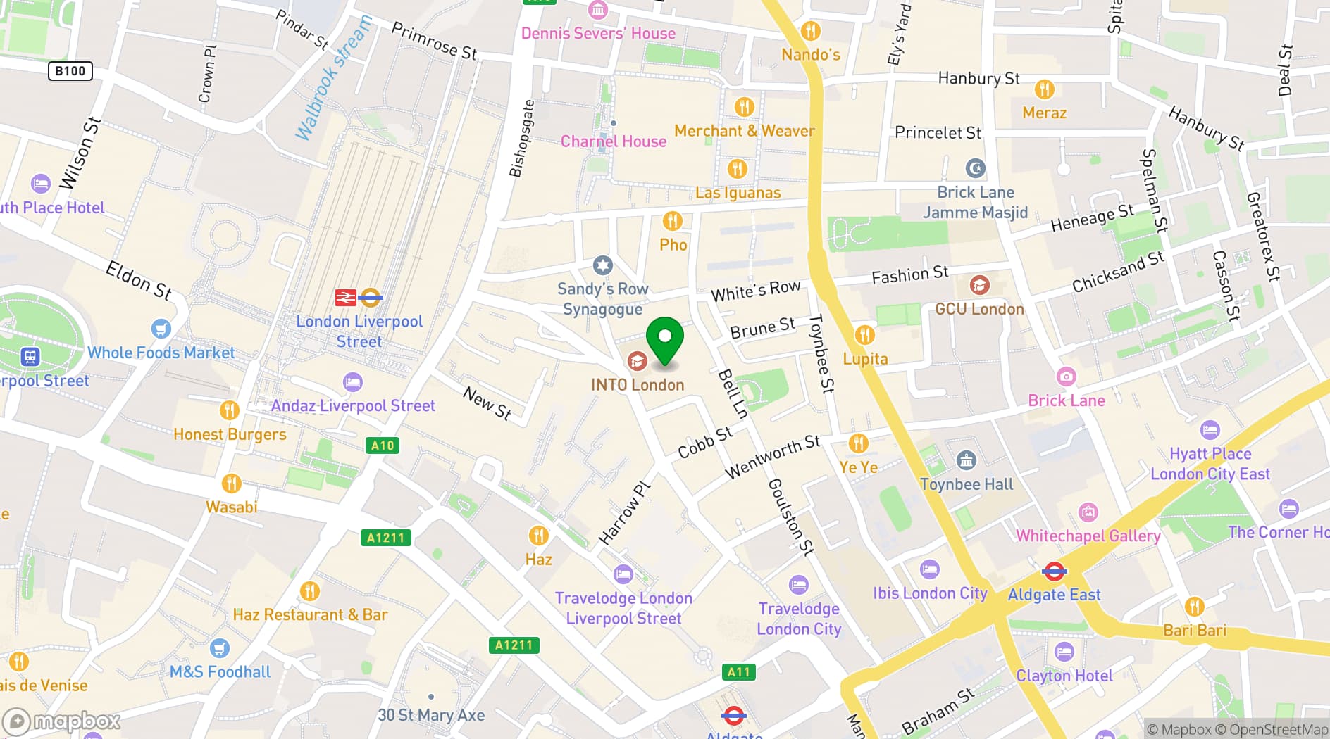 Map showing Star by Liverpool Street