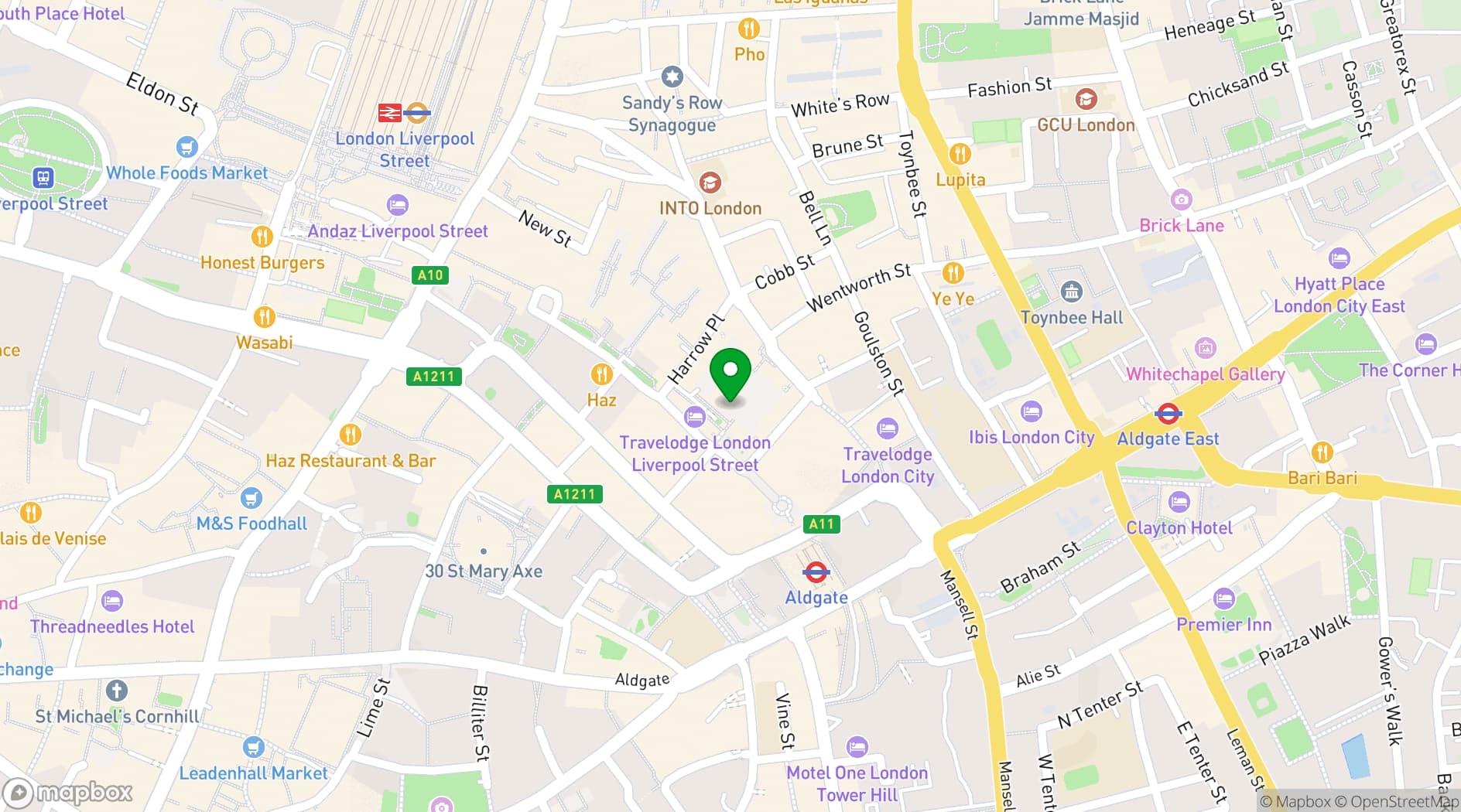 Map showing Artizan Street Library