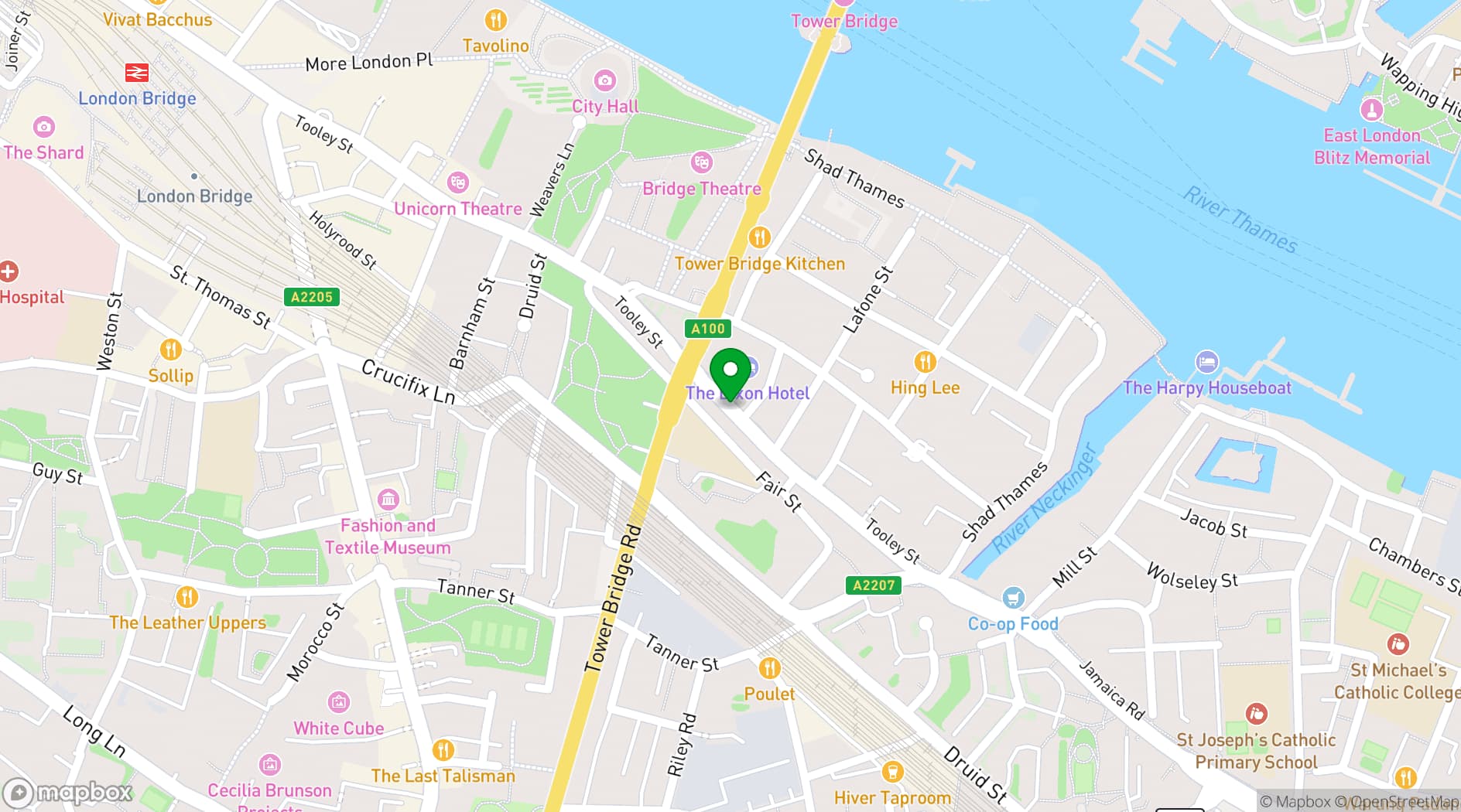 Map showing The Dixon, Tower Bridge, an Autograph Collection by Marriott