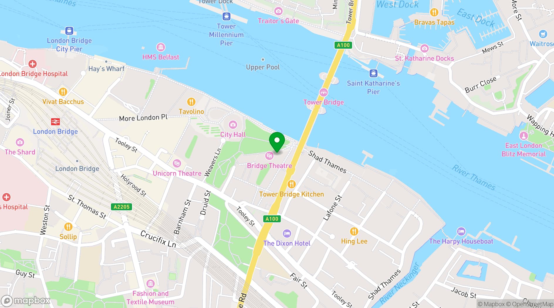 Map showing The Ivy Tower Bridge