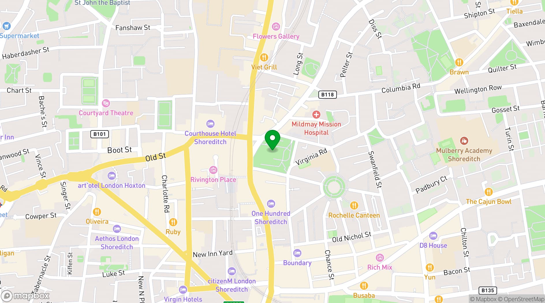 Map showing St Leonard's Church