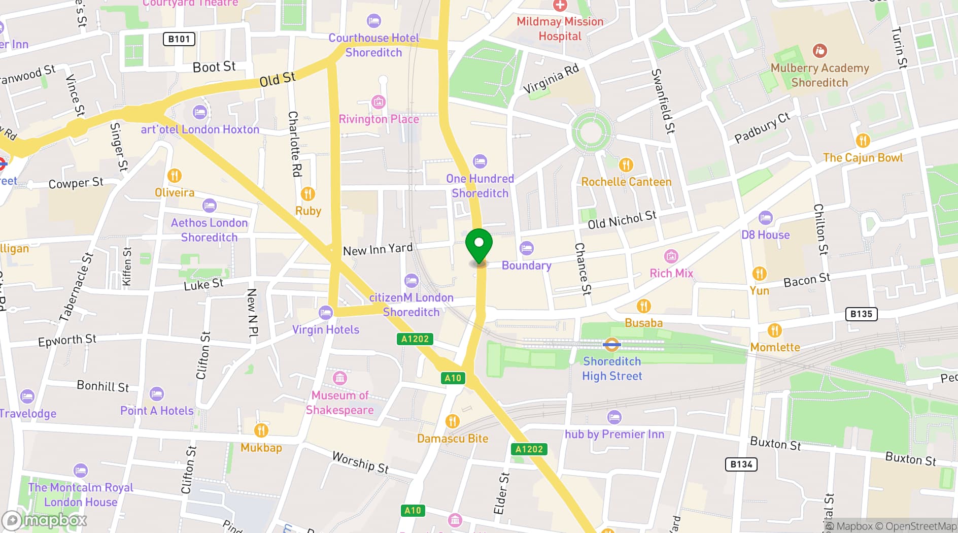 Map showing Shoreditch Lofts - Soho Works