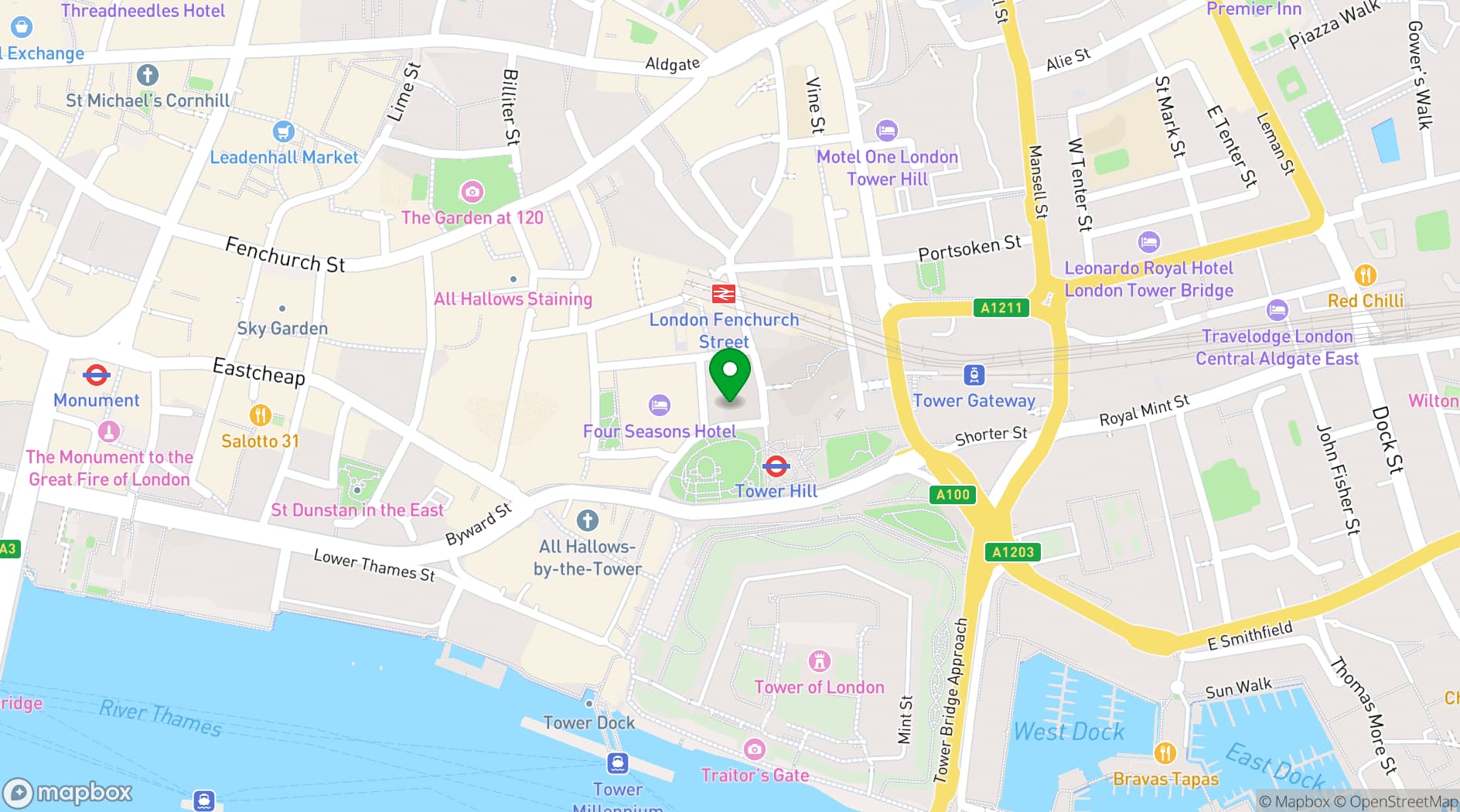 Map showing Trinity House