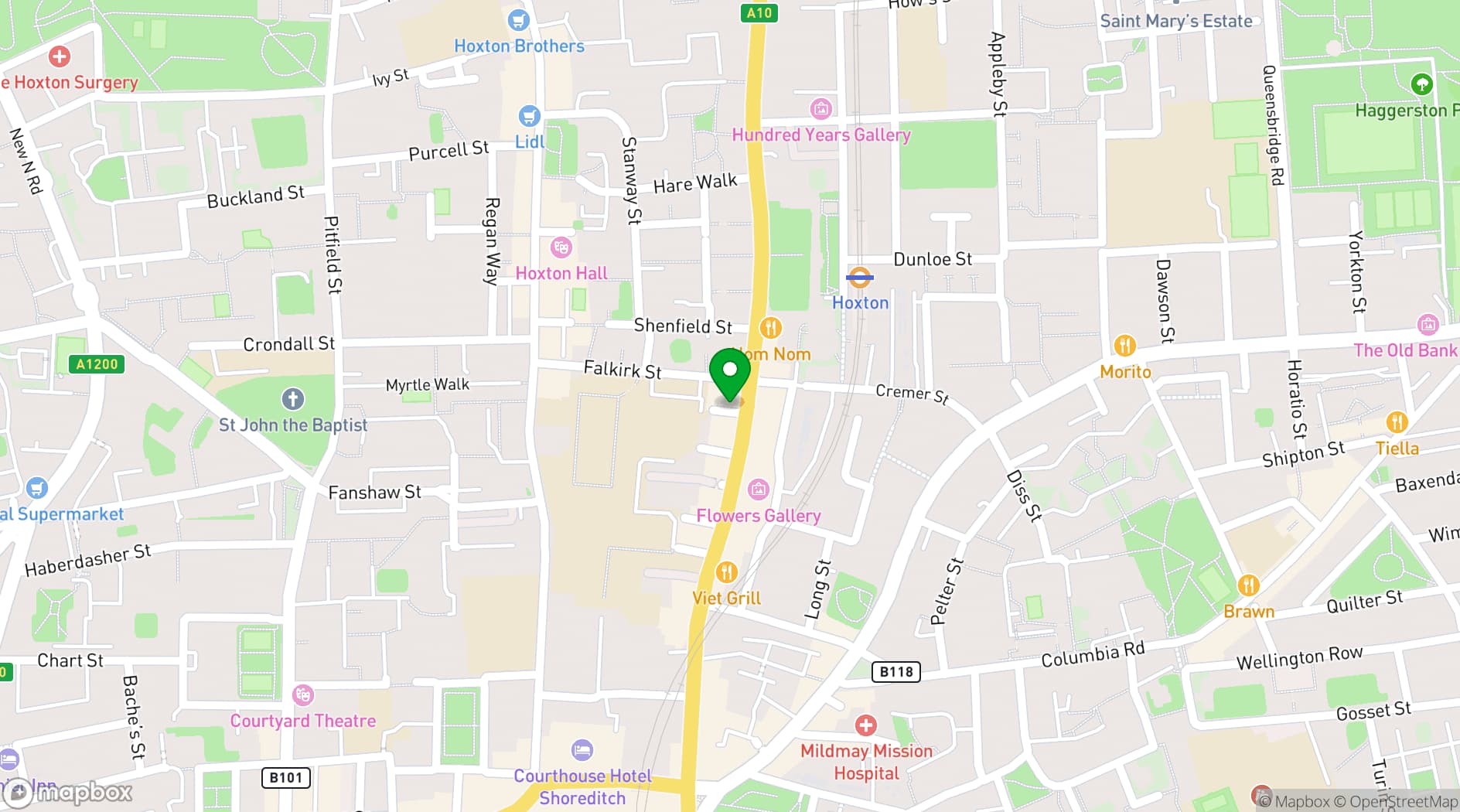 Map showing Rinse FM (Recording Studio)