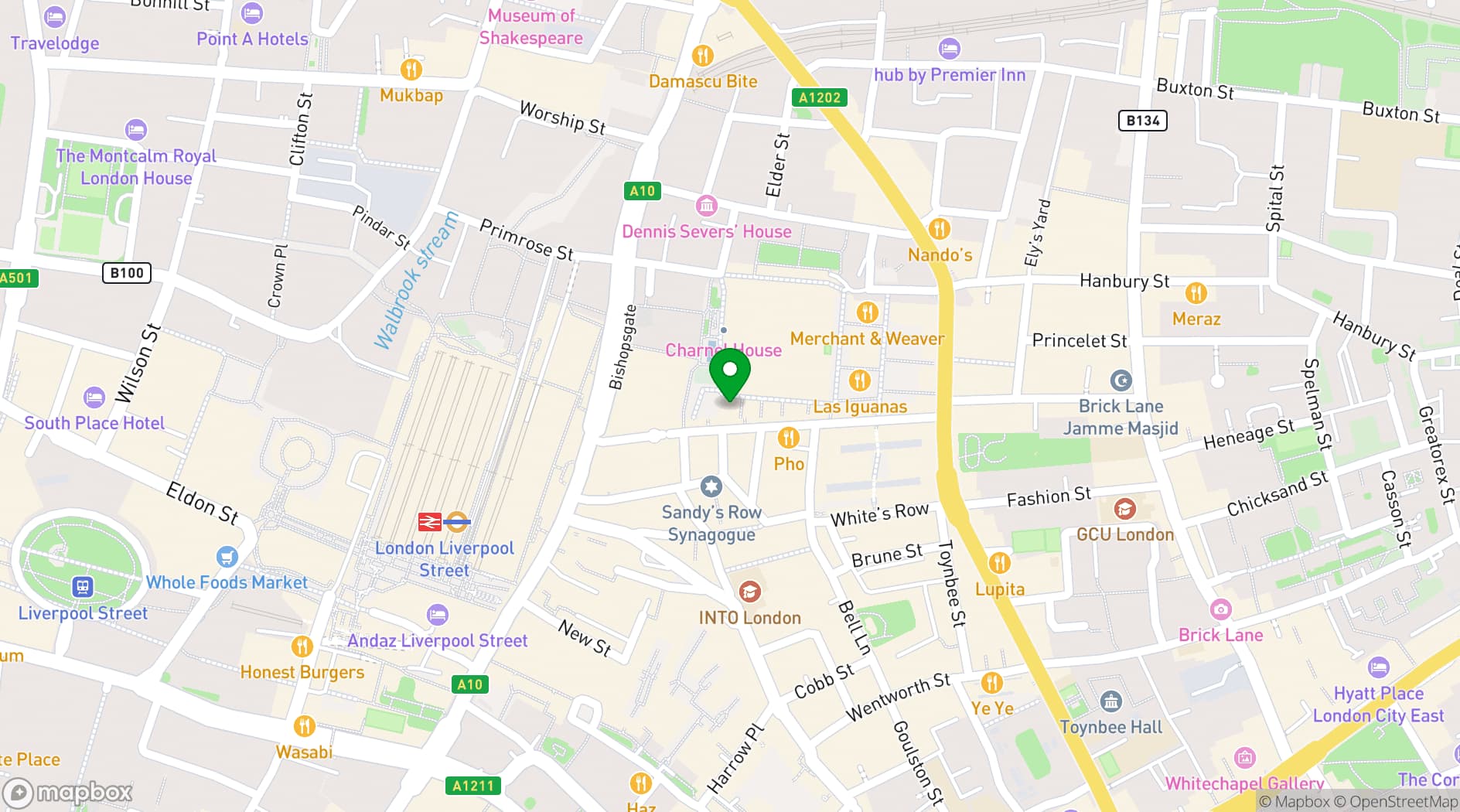 Map showing Studio Spitalfields