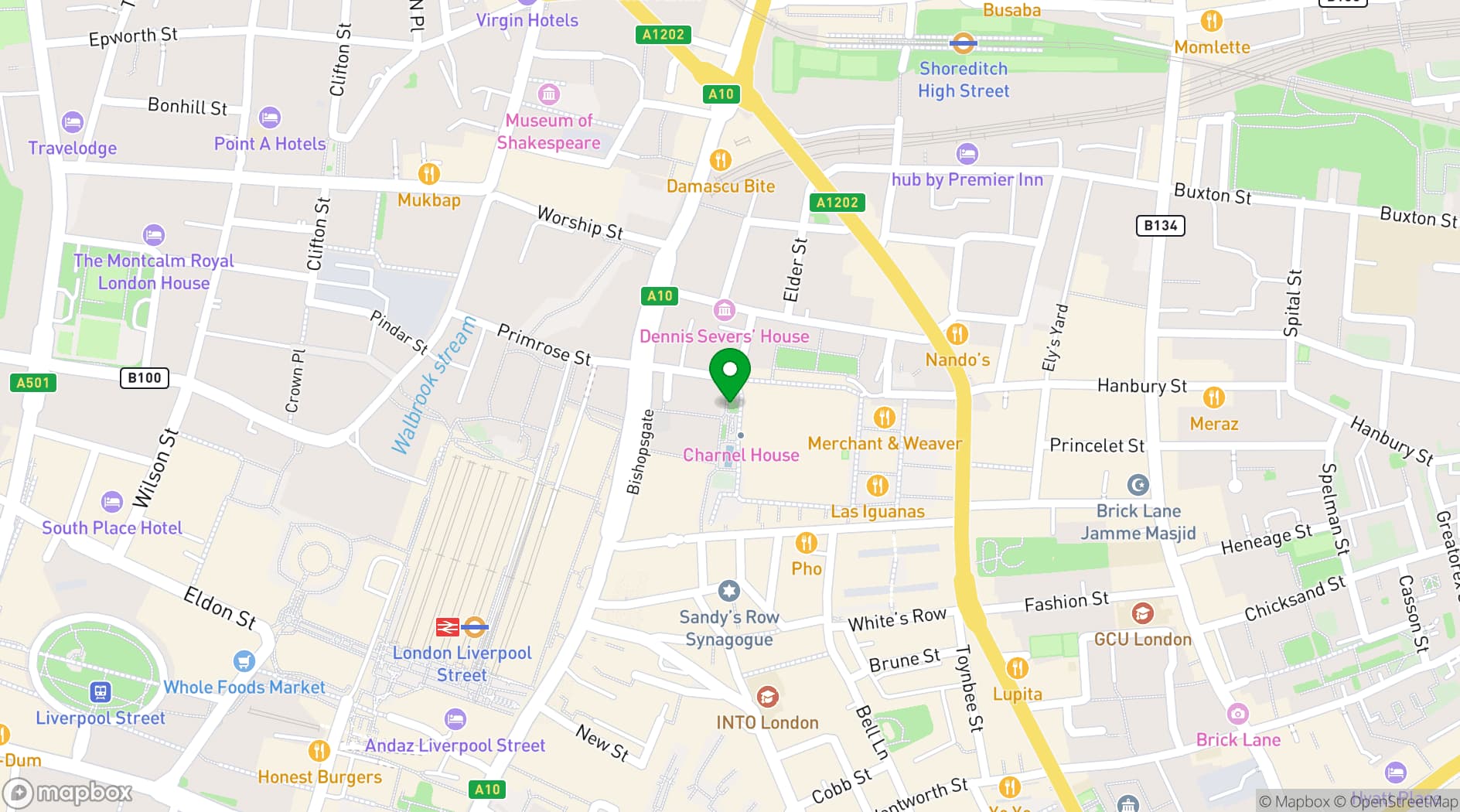 Map showing Galvin Bistrot & Bar