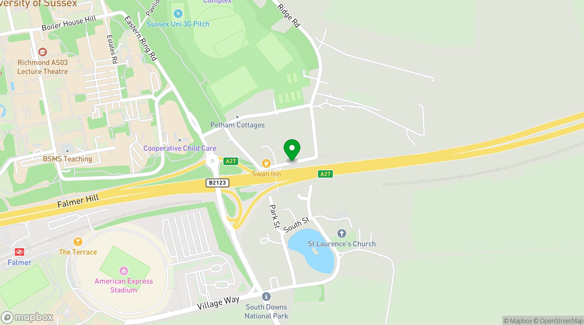 Map showing Bootlegger Bars Brighton