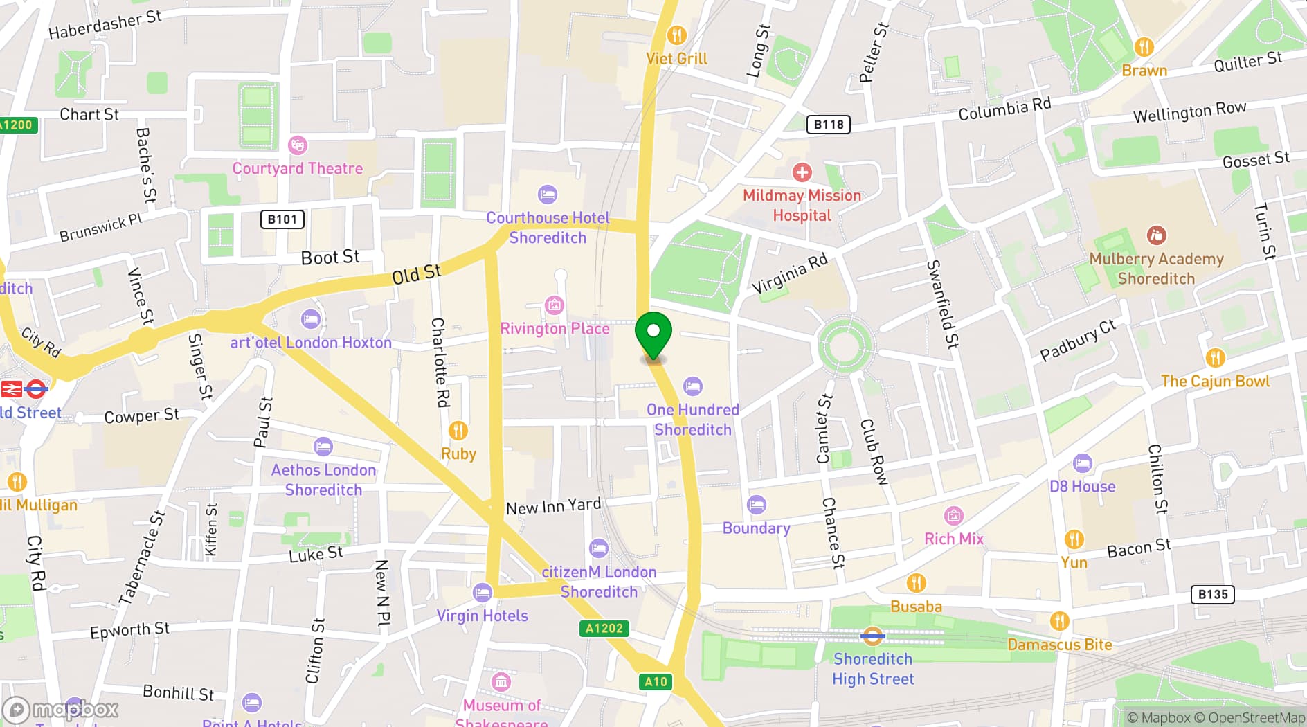 Map showing Barrio - Shoreditch
