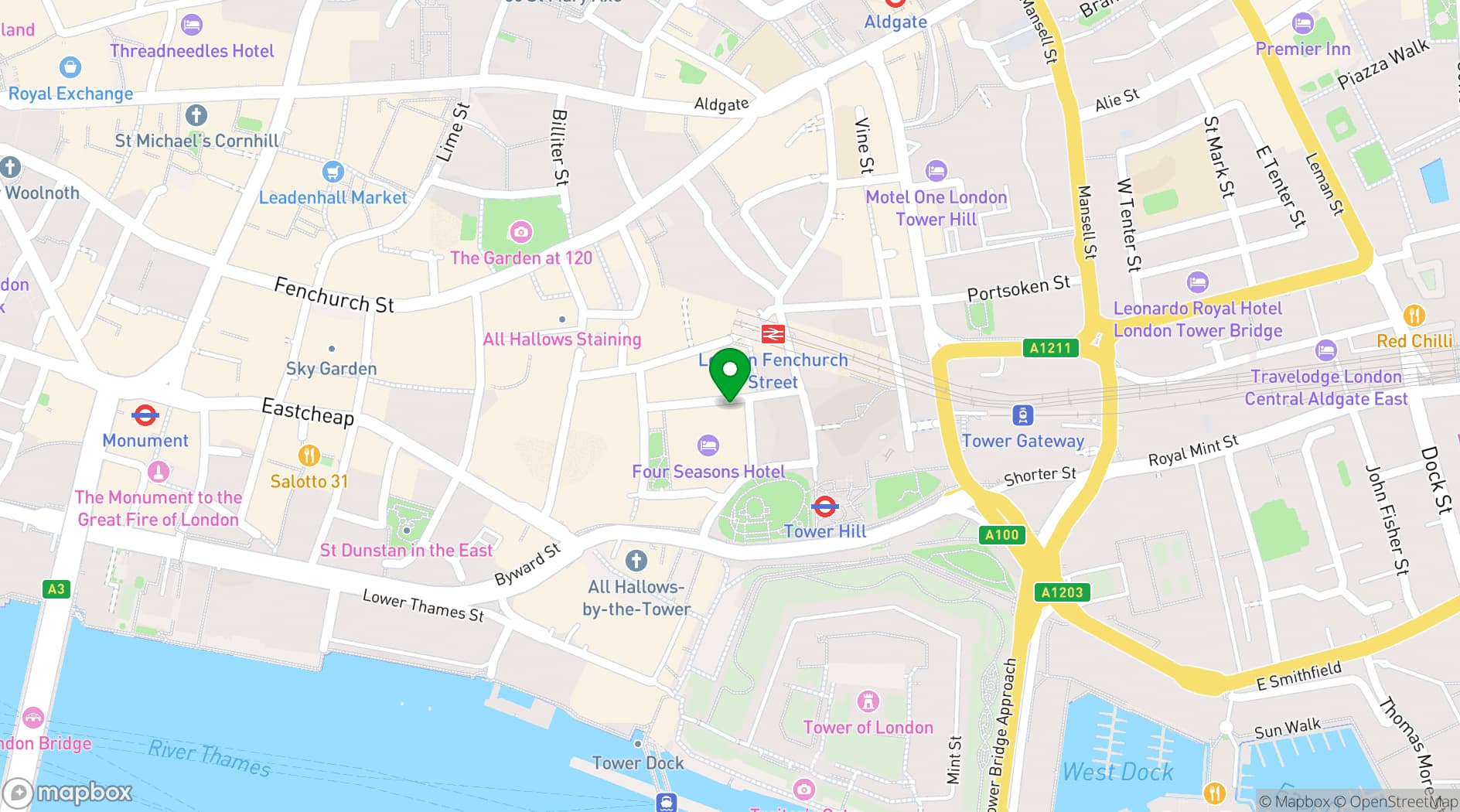 Map showing DoubleTree by Hilton Tower of London