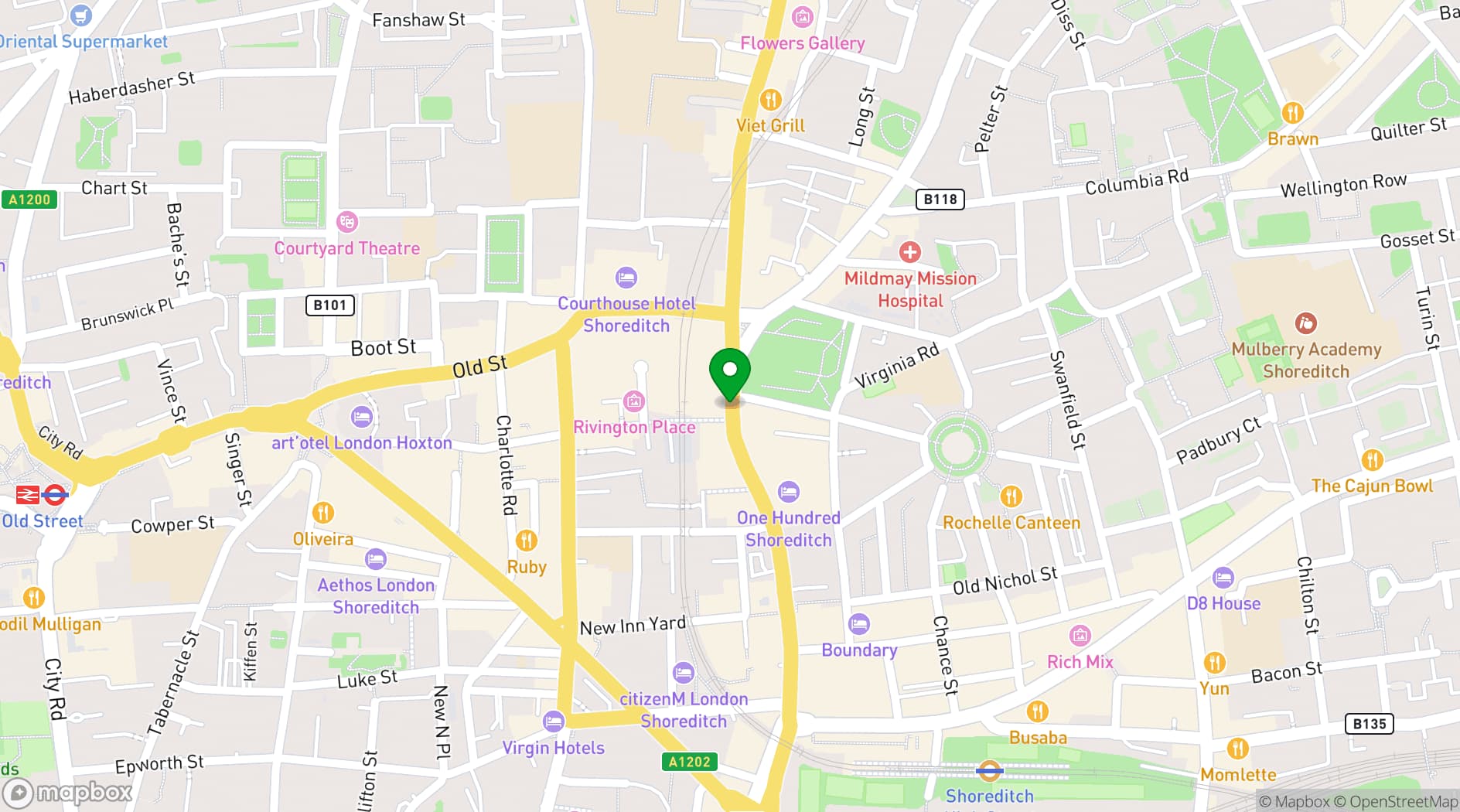 Map showing  Bar Lina Shoreditch