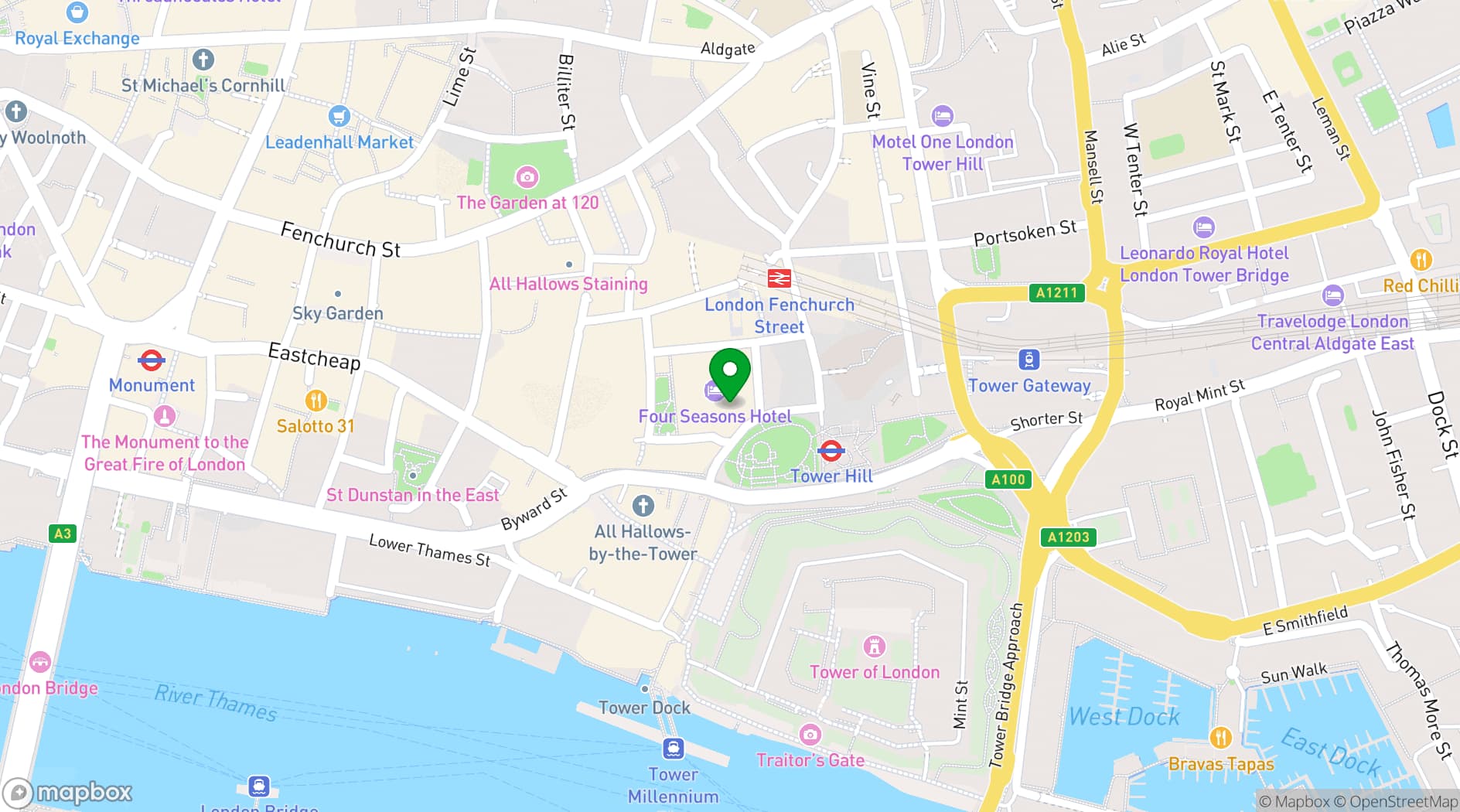 Map showing Ten Trinity Square