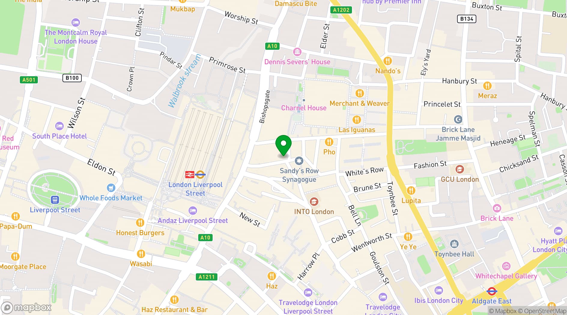Map showing Wallacespace Spitalfields