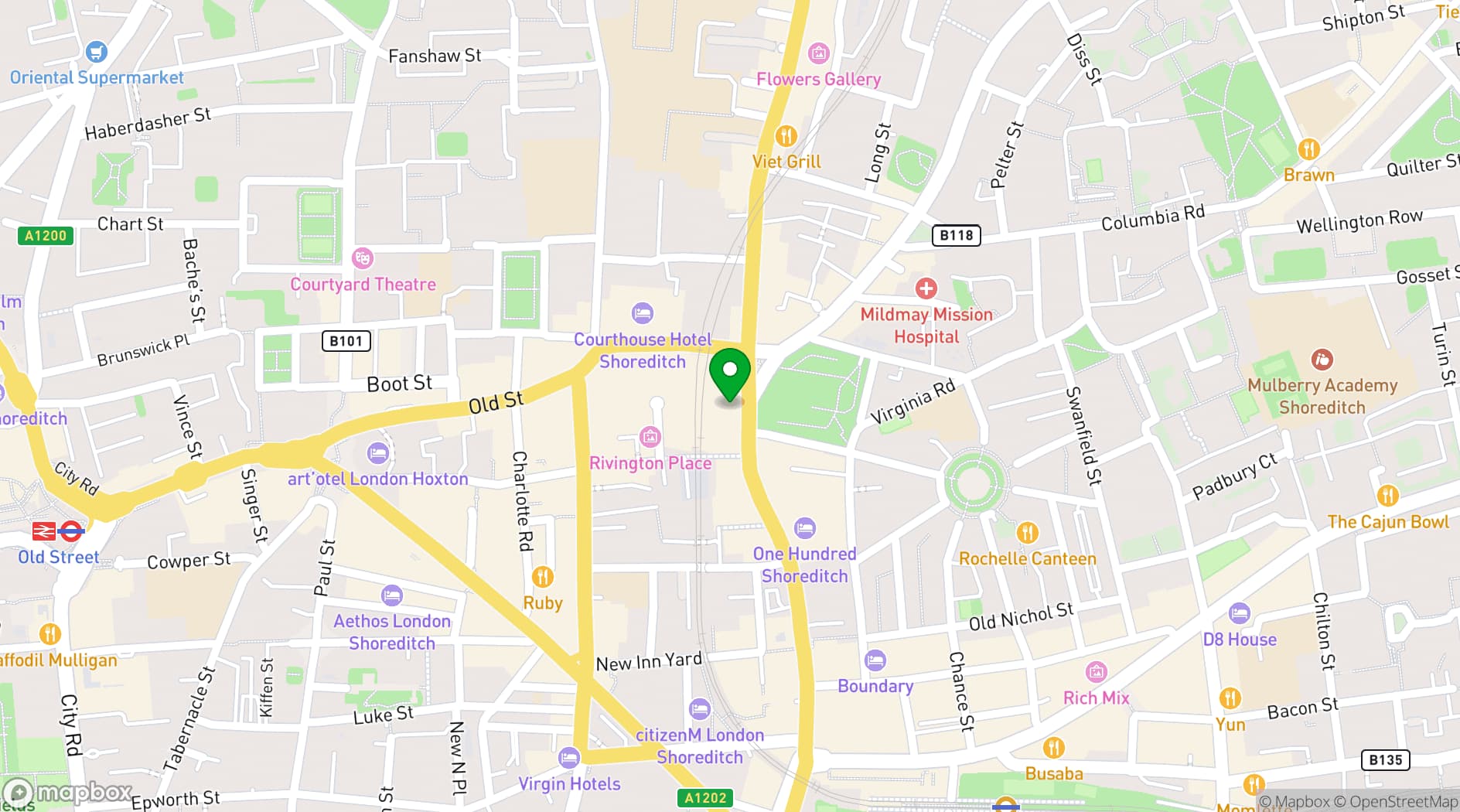 Map showing Cobalance Cafe