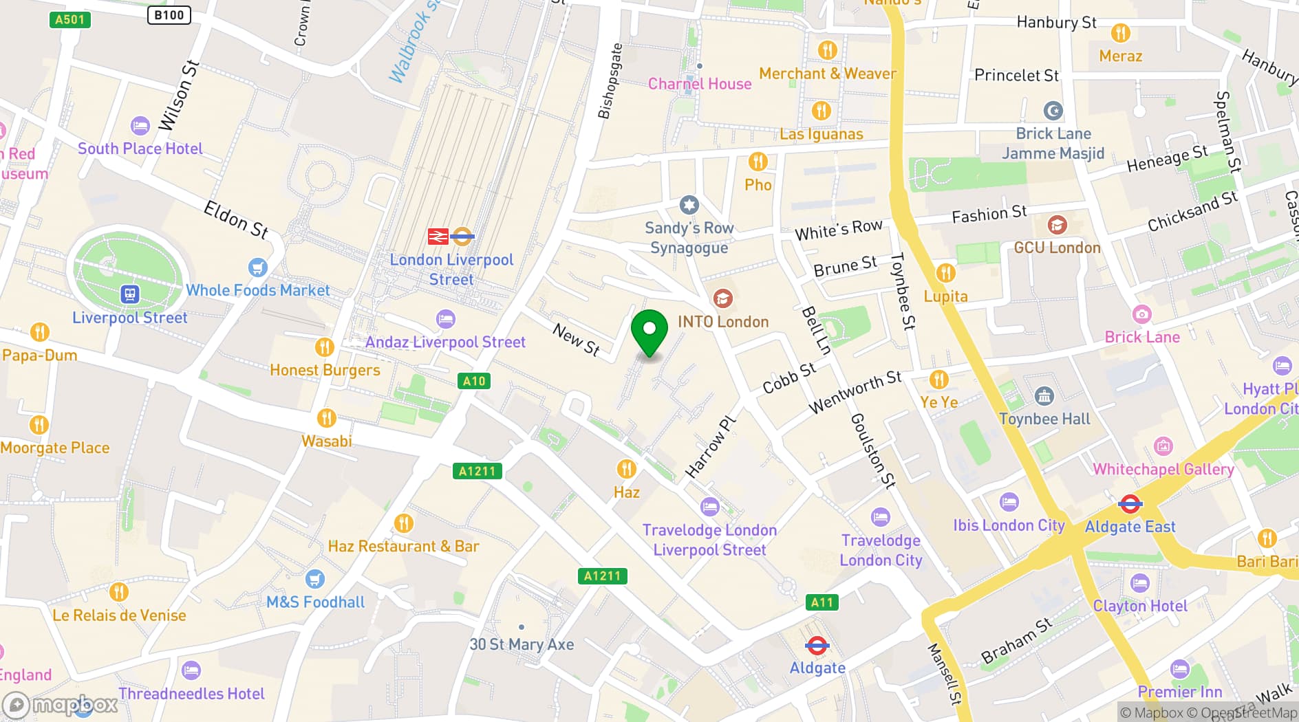 Map showing Devonshire Terrace
