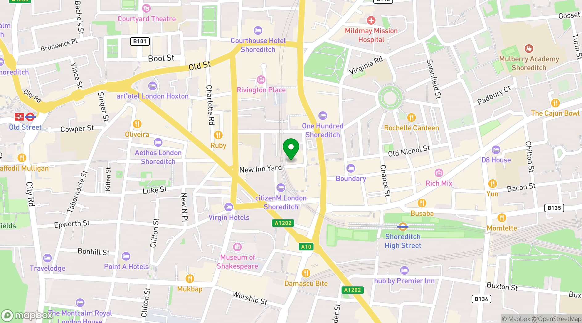 Map showing Protein Studios 