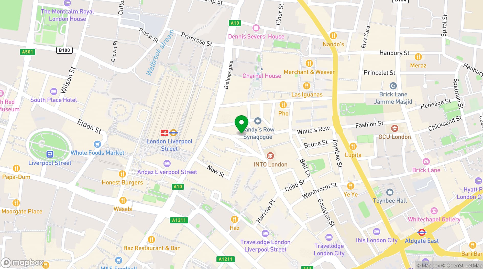 Map showing Widegate E1