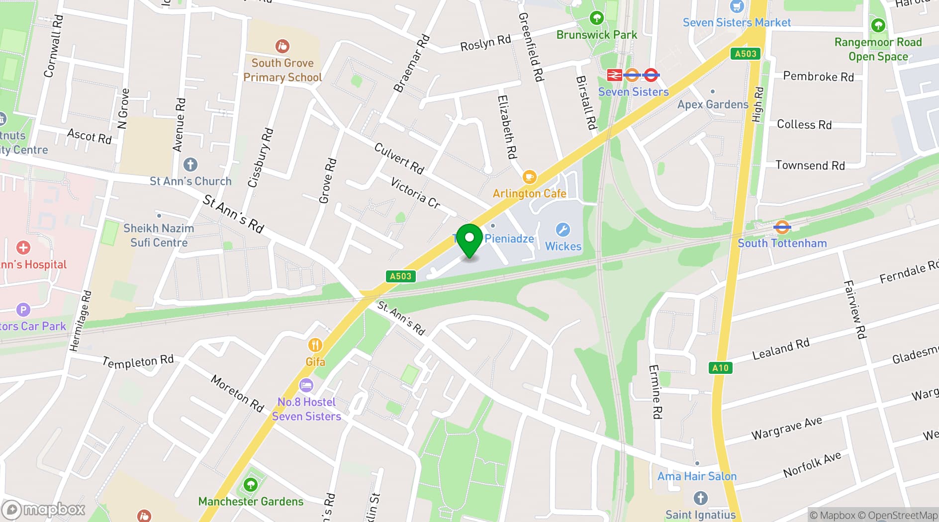 Map showing Belt Craft Studios