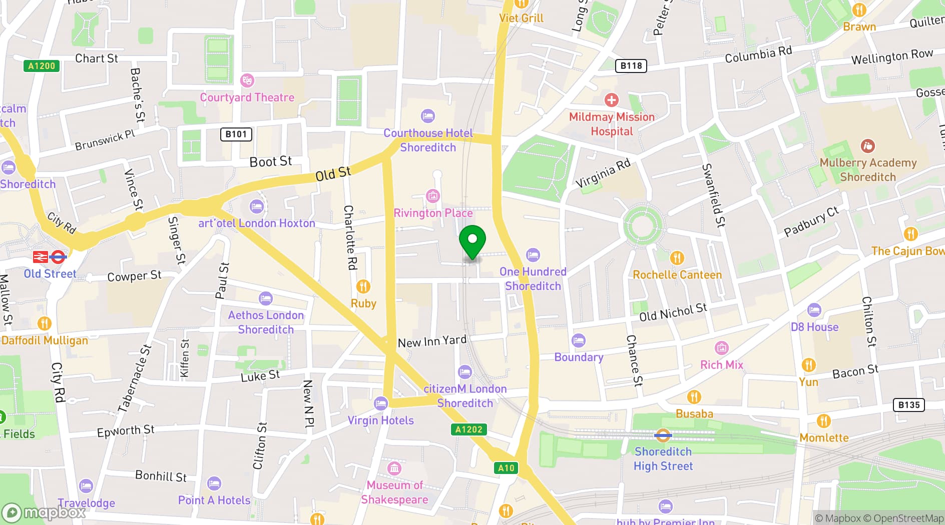 Map showing White Rabbit Studios