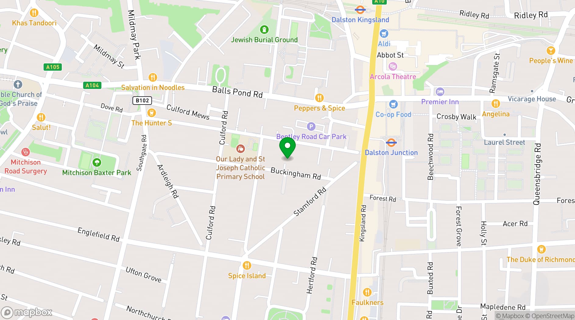 Map showing The Arts Factory