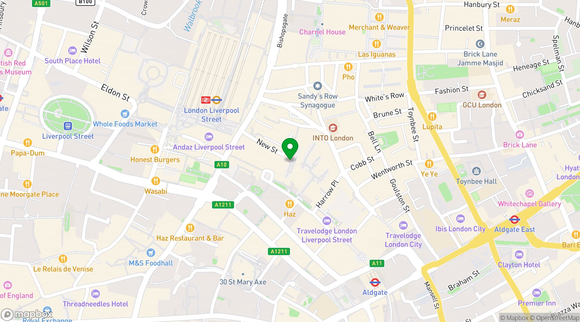 Map showing The Cinnamon Kitchen