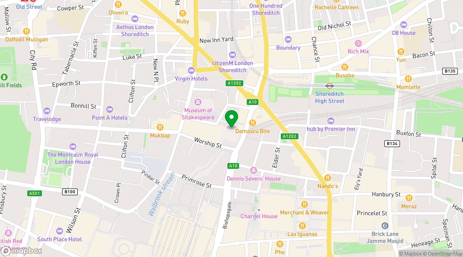 Map showing PizzaLuxe Principal Place