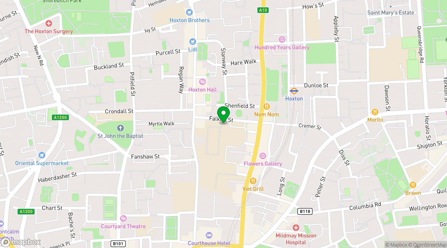 Map showing New City Space