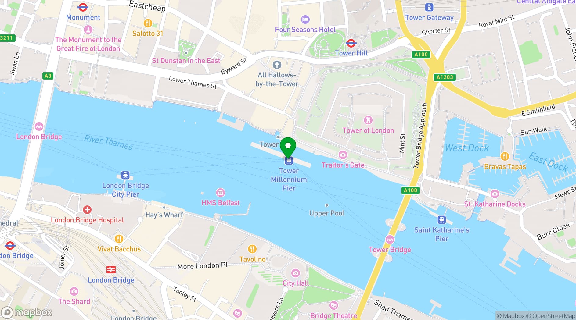 Map showing The Salient River Boat