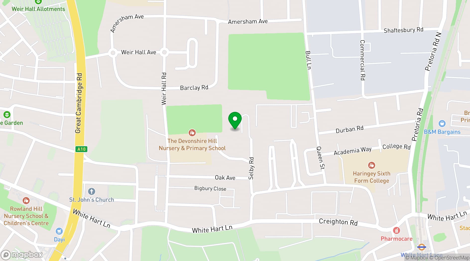 Map showing Selby Centre
