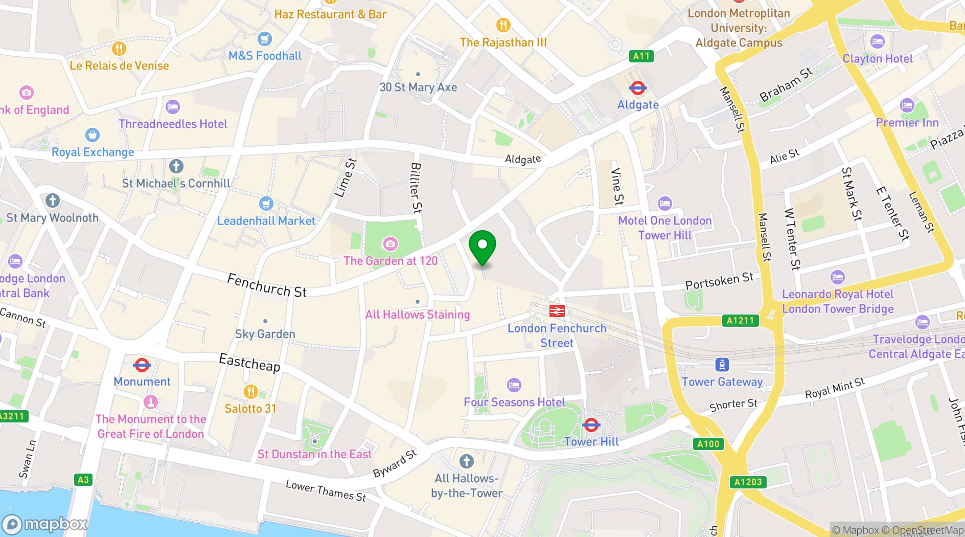 Map showing etc.venues 8 Fenchurch Place